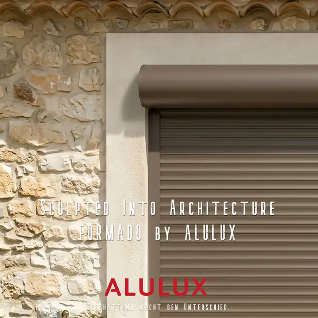 ALULUX 외부차양 셔터, Brown 색상으로 완성한 지중해풍 파사드