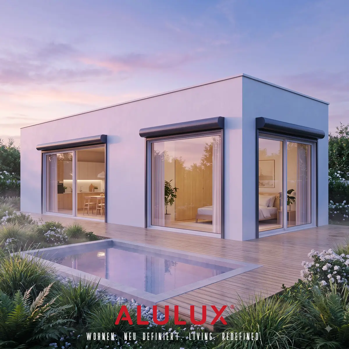 독일 ALULUX 주택 롤러셔터, 화이트에 짙은 선을 그리다.